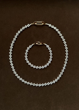 Claire crystal necklace Forgyldt Clear Pico 